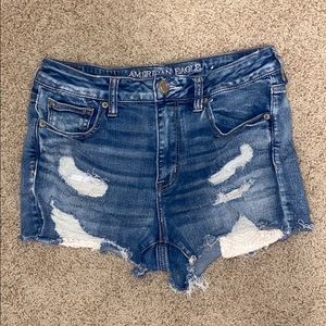 NWOT American Eagle Lace Pocket Jean Shorts
